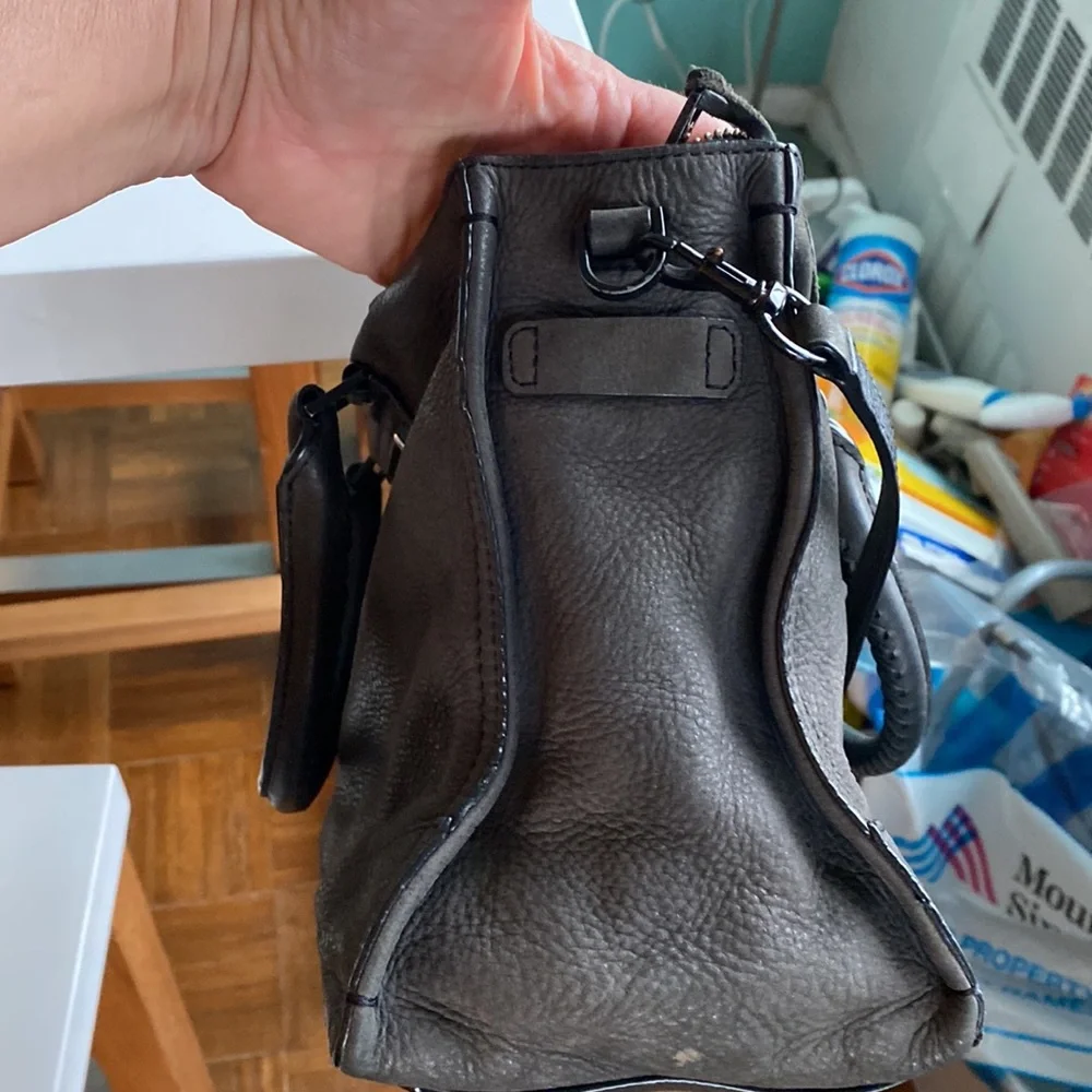 Rebecca Minkoff Regan Bag Black Nubuck Crossbody Satchel - Picture 10 of 11